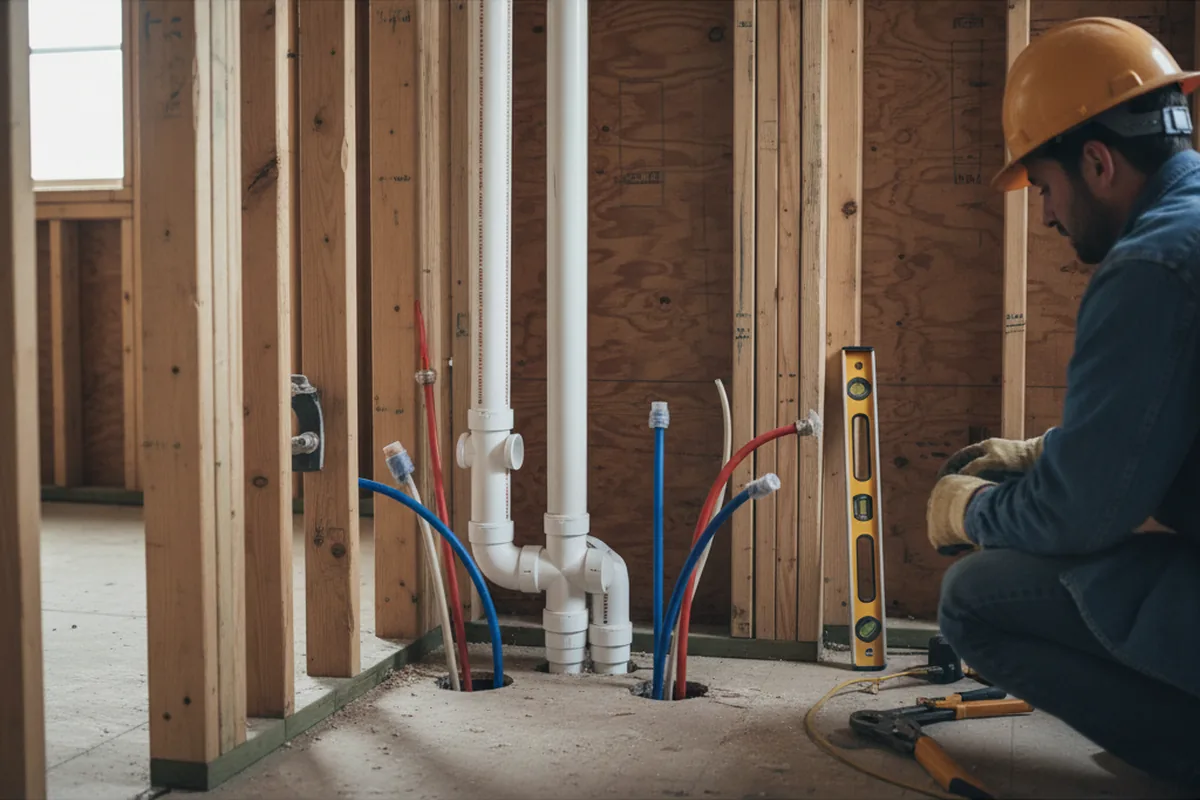Drain and supply rough-in during Drain Cleaning in Hoolehua
