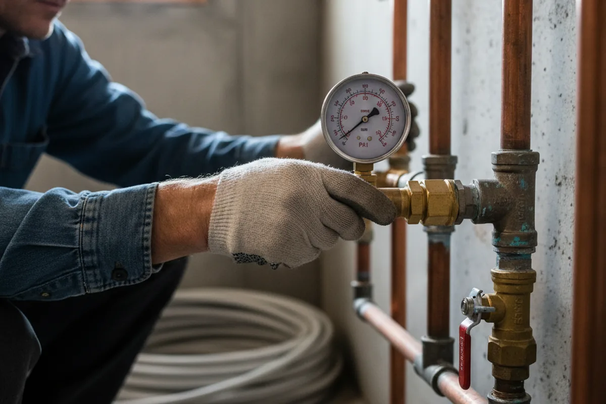 Pressure testing a repaired line during Water Line Repair in Hoolehua